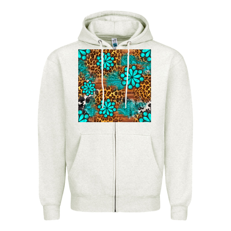 Leopard Gemstone Seamless Pattern Zipper Hoodie by BundleAndBundleShop | Teevron