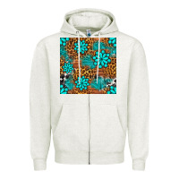 Oatmeal Heather leopard gemstone seamless pattern Zipper Hoodie - BundleAndBundleShop