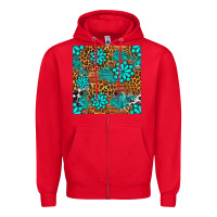 Red leopard gemstone seamless pattern Zipper Hoodie - BundleAndBundleShop