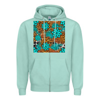 Seafoam leopard gemstone seamless pattern Zipper Hoodie - BundleAndBundleShop