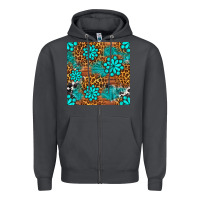 Smoke leopard gemstone seamless pattern Zipper Hoodie - BundleAndBundleShop