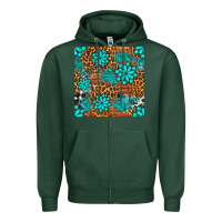 Sports Green leopard gemstone seamless pattern Zipper Hoodie - BundleAndBundleShop