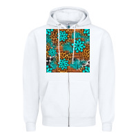 White leopard gemstone seamless pattern Zipper Hoodie - BundleAndBundleShop