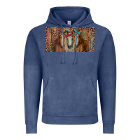 Vintage Denim Horses with serape and leopard Vintage Hoodie - RanaPortraitStore