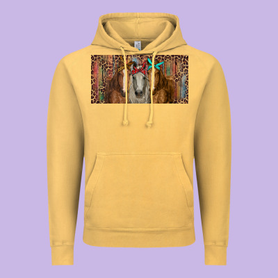 Vintage Hoodie Horses with serape and leopard
