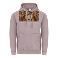 Vintage Zinc Horses with serape and leopard Vintage Hoodie - RanaPortraitStore
