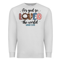 Dove Grey for god so loved the world Premium Sweatshirt - MaliasSmallBusiness