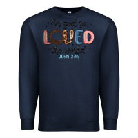 Navy for god so loved the world Premium Sweatshirt - MaliasSmallBusiness