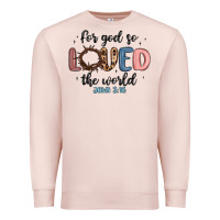 Pale Pink for god so loved the world Premium Sweatshirt - MaliasSmallBusiness