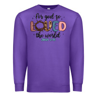 Purple for god so loved the world Premium Sweatshirt - MaliasSmallBusiness