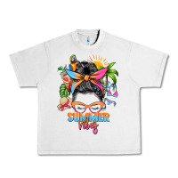 Summer Vibes Messy Bun Urban Heavy Tee | Teevron