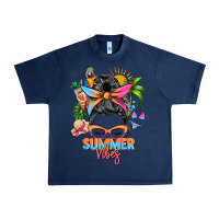 Navy summer vibes messy bun Urban Heavy Tee - Zillion Design Studio