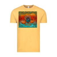 Vintage Mustard thankful with turkey and pumpkins Vintage Tee - RanaPortraitStore