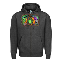 Charcoal Heather halloween gemstone background Zipper Hoodie - JahusDesignShop