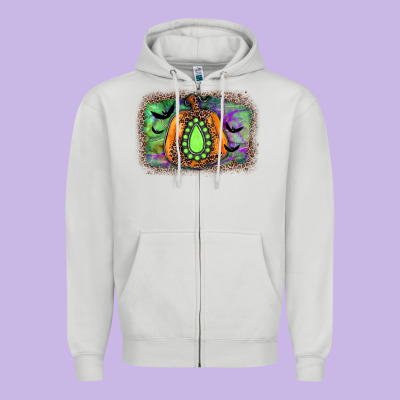 Halloween Gemstone Background Zipper Hoodie Designed By Jahusdesignshop