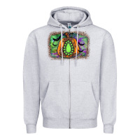 Heather Grey halloween gemstone background Zipper Hoodie - JahusDesignShop