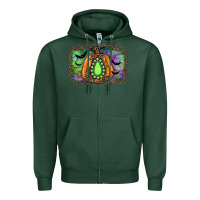 Sports Green halloween gemstone background Zipper Hoodie - JahusDesignShop