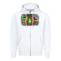 White halloween gemstone background Zipper Hoodie - JahusDesignShop