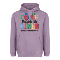 Lavender color outside the lines autism awareness Heavyweight Hoodie - MaliasSmallBusiness