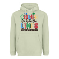 Matcha color outside the lines autism awareness Heavyweight Hoodie - MaliasSmallBusiness