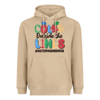 Mushroom color outside the lines autism awareness Heavyweight Hoodie - MaliasSmallBusiness
