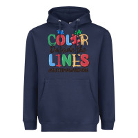 Navy color outside the lines autism awareness Heavyweight Hoodie - MaliasSmallBusiness