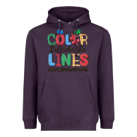 Plum color outside the lines autism awareness Heavyweight Hoodie - MaliasSmallBusiness