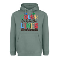 Sage color outside the lines autism awareness Heavyweight Hoodie - MaliasSmallBusiness
