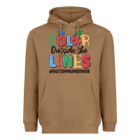 Toasted Coconut color outside the lines autism awareness Heavyweight Hoodie - MaliasSmallBusiness