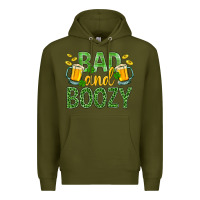 Army Green Bad And Boozy St. Patricks Premium Hoodie - BundleAndBundleShop