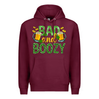 Burgundy Bad And Boozy St. Patricks Premium Hoodie - BundleAndBundleShop