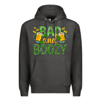 Charcoal Heather Bad And Boozy St. Patricks Premium Hoodie - BundleAndBundleShop