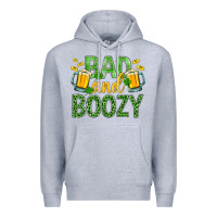 Heather Grey Bad And Boozy St. Patricks Premium Hoodie - BundleAndBundleShop