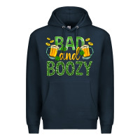 Navy Bad And Boozy St. Patricks Premium Hoodie - BundleAndBundleShop