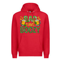 Red Bad And Boozy St. Patricks Premium Hoodie - BundleAndBundleShop