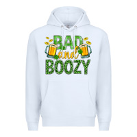 White Bad And Boozy St. Patricks Premium Hoodie - BundleAndBundleShop
