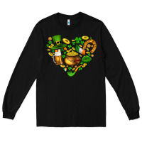 Black St Patricks heart Long Sleeve Tee - AdoDesignShop
