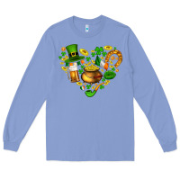 Colony Blue St Patricks heart Long Sleeve Tee - AdoDesignShop