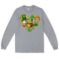 Heather Grey St Patricks heart Long Sleeve Tee - AdoDesignShop