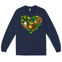 Navy St Patricks heart Long Sleeve Tee - AdoDesignShop