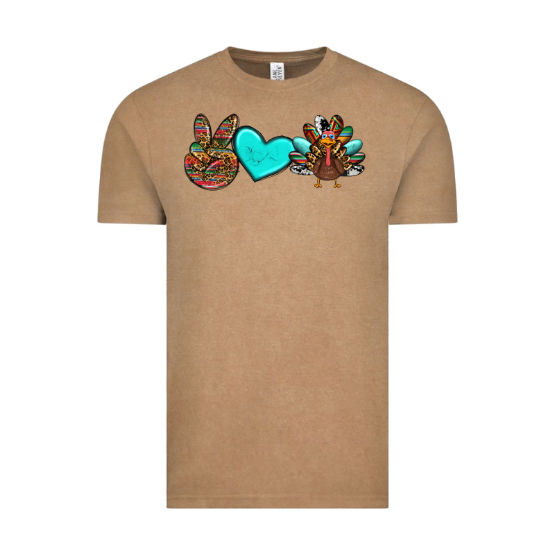 Peace Love Thanksgiving Turkey Vintage Tee by RanaPortraitStore | Teevron