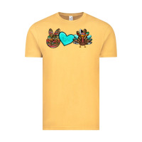 Vintage Mustard peace love thanksgiving turkey Vintage Tee - RanaPortraitStore