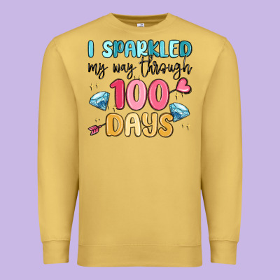 I Sparkled My Way Through 100 Days Premium Sweatshirt Designed By Maliassmallbusiness