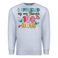 Heather Grey i sparkled my way through 100 days Premium Sweatshirt - MaliasSmallBusiness