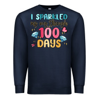 Navy i sparkled my way through 100 days Premium Sweatshirt - MaliasSmallBusiness
