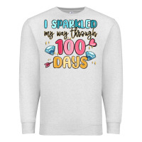 Oatmeal Heather i sparkled my way through 100 days Premium Sweatshirt - MaliasSmallBusiness