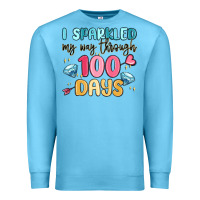 Ocean Blue i sparkled my way through 100 days Premium Sweatshirt - MaliasSmallBusiness