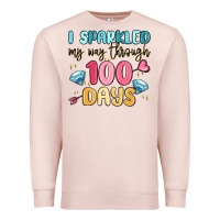 Pale Pink i sparkled my way through 100 days Premium Sweatshirt - MaliasSmallBusiness