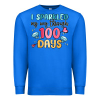 True Royal i sparkled my way through 100 days Premium Sweatshirt - MaliasSmallBusiness