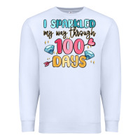 White i sparkled my way through 100 days Premium Sweatshirt - MaliasSmallBusiness